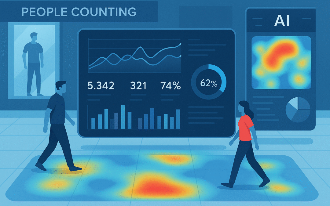 Dashboard de fluxo de pessoas e analytics no varejo físico com tecnologia de IA